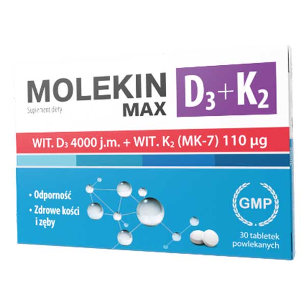MOLEKIN MAX D3 + K2 ( MK7 ) 4000j.m. 30 tabletek Odporność