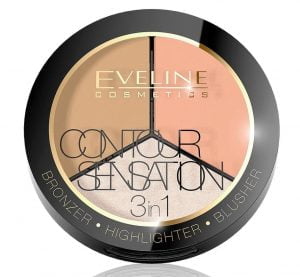 EVELINE Contour Sensation paleta modelująca kontur twarzy 3w1 02 peach beige
