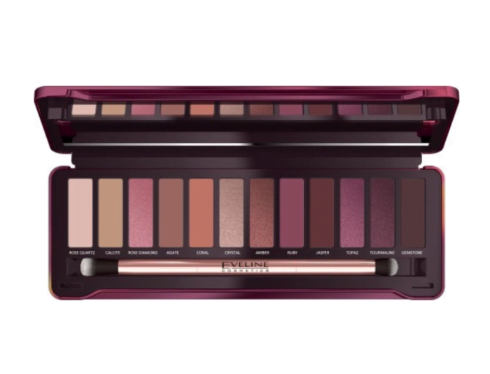 EVELINE Cosmetics Ruby Glamour paleta cienie do powiek 12 kolorów Cienie do oczu