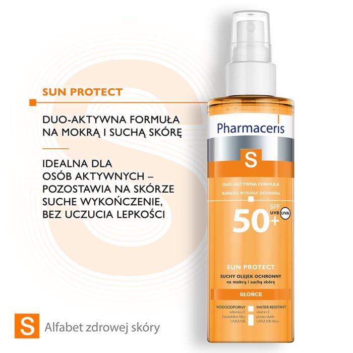 PHARMACERIS S Sun Protect suchy olejek ochronny do ciała SPF50+ 200 ml DERMOKOSMETYKI