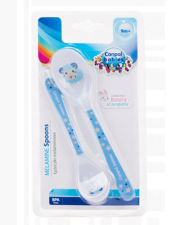 CANPOL melaminowe łyżki do karmienia, mała i duża, baranek Miski i sztućce CANPOL melaminowe łyżki do karmienia, mała i duża, baranek Miski i sztućce