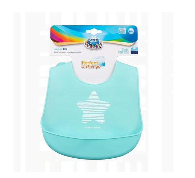 CANPOL miękki silikonowy śliniak z kieszonką, niebieski Śliniaki CANPOL miękki silikonowy śliniak z kieszonką, niebieski Śliniaki