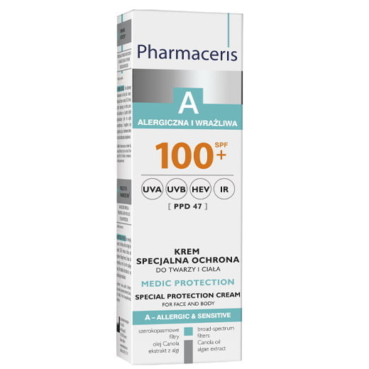 PHARMACERIS A MEDIC PROTECTION Krem specjalna ochrona do twarzy i ciała SPF100+ DERMOKOSMETYKI PHARMACERIS A MEDIC PROTECTION Krem specjalna ochrona do twarzy i ciała SPF100+ DERMOKOSMETYKI