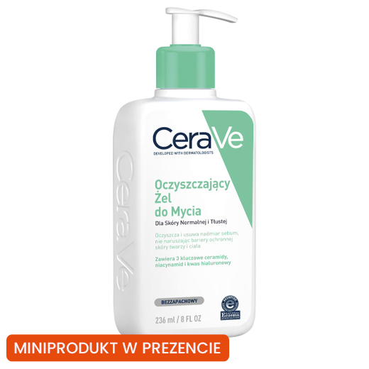 CERAVE oczyszczający żel do mycia twarzy i ciała do skóry normalnej i tłustej 236 ml