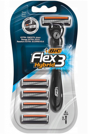 BIC Flex 3 Nano Tech, maszynka do golenia z 3 ostrzami, 6 sztuk Golenie