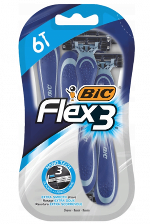 BIC Flex 3 Hybrid, maszynka do golenia z 3 ostrzami, 4 wkłady + rączka Golenie