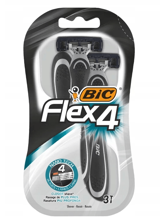 BIC Flex 4 maszynka do golenia, 4 ostrza, 3 sztuki Golenie