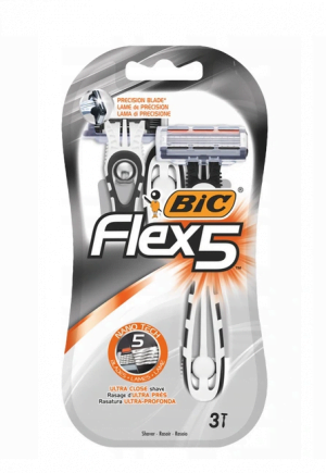 BIC Flex 3 Classic, maszynka do golenia z 3 ostrzami, 3 sztuki Golenie