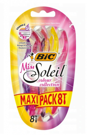 BIC Miss Soleil Colour Collection, maszynka do golenia, 8 sztuk Depilacja