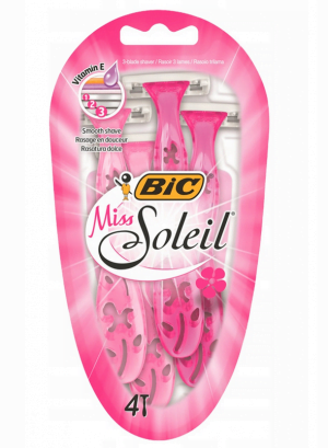 BIC Miss Soleil maszynka do golenia z witaminą E, 3 sztuki Depilacja
