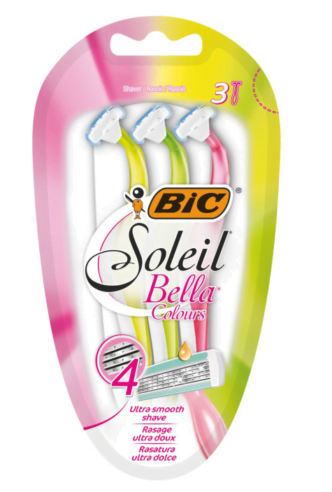 BIC Soleil Bella Colours, maszynka do golenia z 4 ostrzami, 3 sztuki Golenie i Depilacja