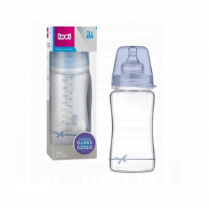 LOVI Diamond Glass szklana butelka do karmienia, 250ml, 3+ wolny, różowa wstążeczka Butelki i Kubki