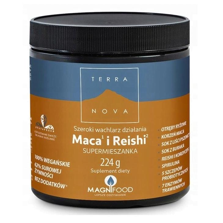 TERRANOVA suplement diety Supermieszanka, Maca i Reishi, 224g ODPORNOŚĆ TERRANOVA suplement diety Supermieszanka, Maca i Reishi, 224g ODPORNOŚĆ