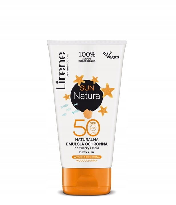 LIRENE Sun naturalna emulsja ochronna do twarzy i ciała SPF50+ 120ml OCHRONA PRZECIWSŁONECZNA Lirene Sun Natura ochronna emulsja spf50 120ml
