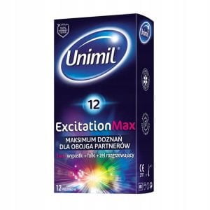 Prezerwatywy Unimil Excitation Max z wypustkami 12 sztuk