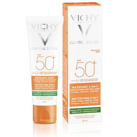 VICHY Capital Soleil matujący krem do twarzy 3w1 SPF50 50ml Kremy do twarzy VICHY Capital Soleil matujący krem do twarzy 3w1 SPF50 50ml