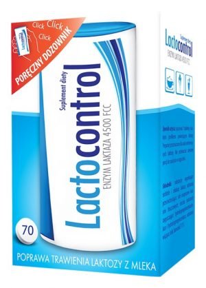 LACTOCONTROL enzym laktaza 4500FCC trawienie laktozy 70 tabletek