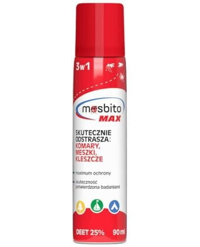 MOSBITO Max spray DEET 25% spray odstraszający komary kleszcze 90ml