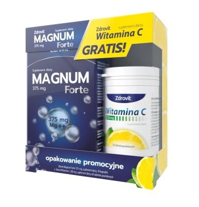ZDROVIT Magnum Forte 375mg + witamina C zestaw ODPORNOŚĆ Zdrovit Magnum Forte 375mg + witamina C