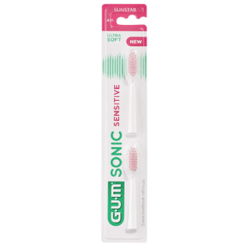 GUM Sonic Sensitive wymienne główki do szczoteczki 2 sztuki JAMA USTNA GUM Sonic Sensitive wymienne główki