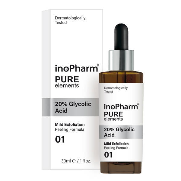 inoPharm Pure Elements peeling do twarzy z 20% kwasem glikolowym 30ml Serum i olejki inoPharm Pure Elements peeling do twarzy z 20% kwasem glikolowym 30ml