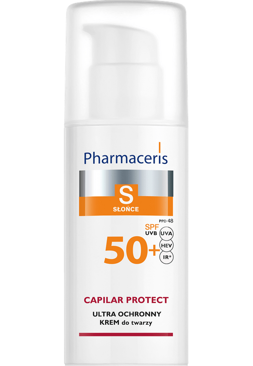 PHARMACERIS S Capilar Protect SPF 50+ krem ochronny do twarzy trądzik różowaty 50ml