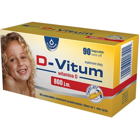D-VITUM witamina D dla dzieci 800 j.m 90 kapsułek twist-off