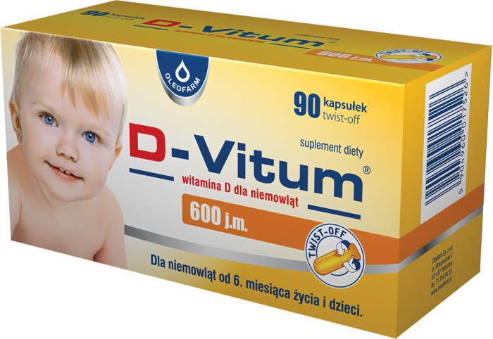 D-VITUM witamina D dla dzieci 600 j.m 90 kapsułek twist-off