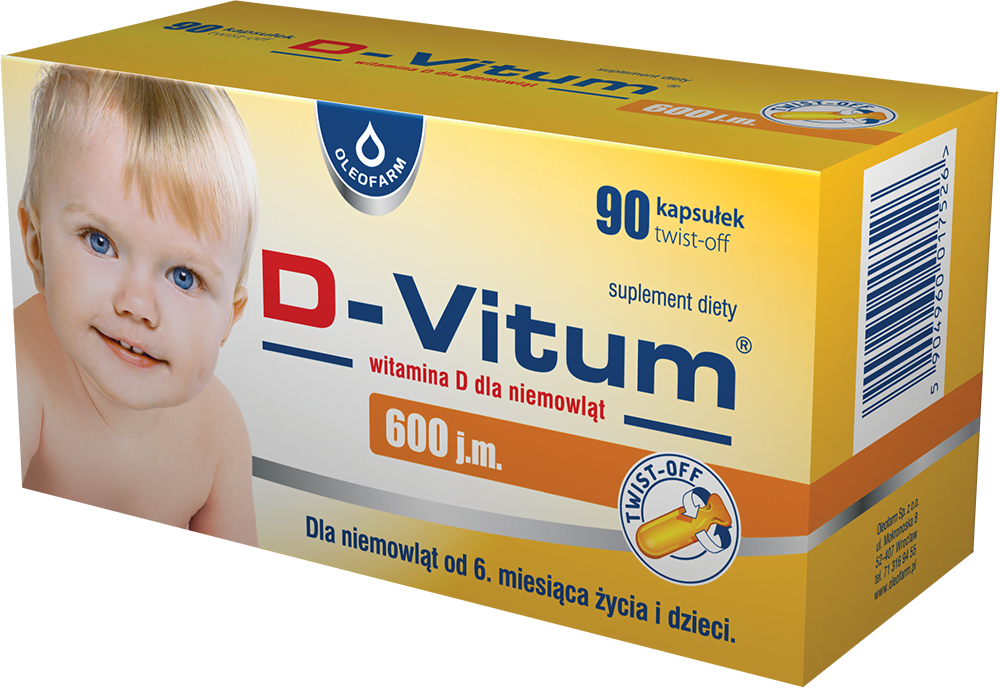 D-VITUM witamina D dla dzieci 600 j.m 90 kapsułek twist-off