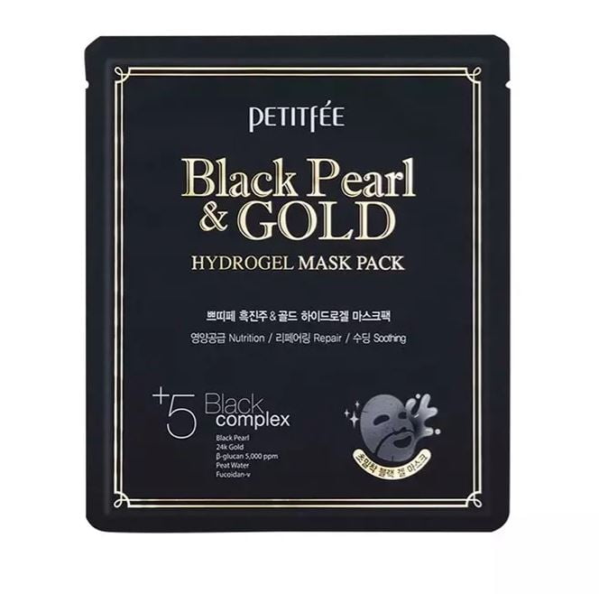 PETITFEE maska nawilżająca z czarna perłą i złotem 1sztuka Maseczki PETITFEE maska nawilżająca z czarna perłą i złotem 1sztuka