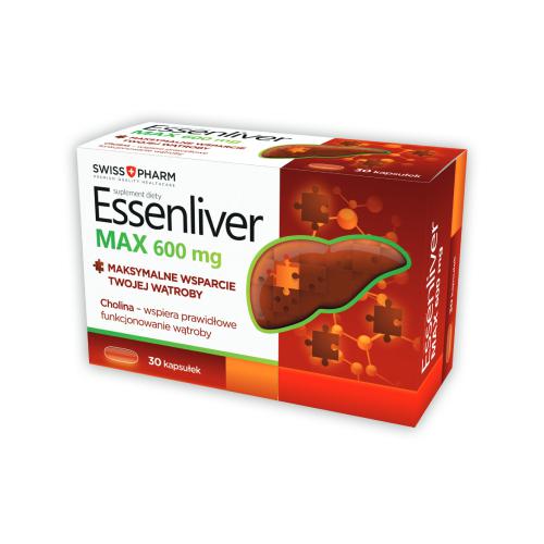 ESSENLIVER Max 600mg wsparcie wątroby 30 kapsułek UKŁAD POKARMOWY ESSENLIVER Max 600mg wsparcie wątroby 30 kapsułek
