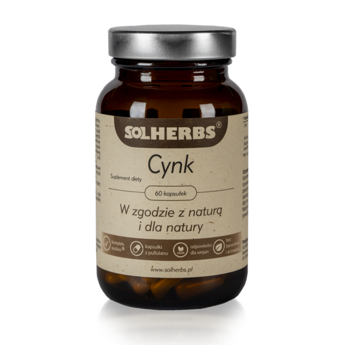 Solherbs Cynk organiczny 60 kapsułek