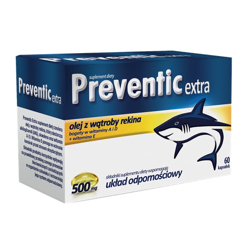 PREVENTIC EXTRA Olej z wątroby rekina 60 kapsułek