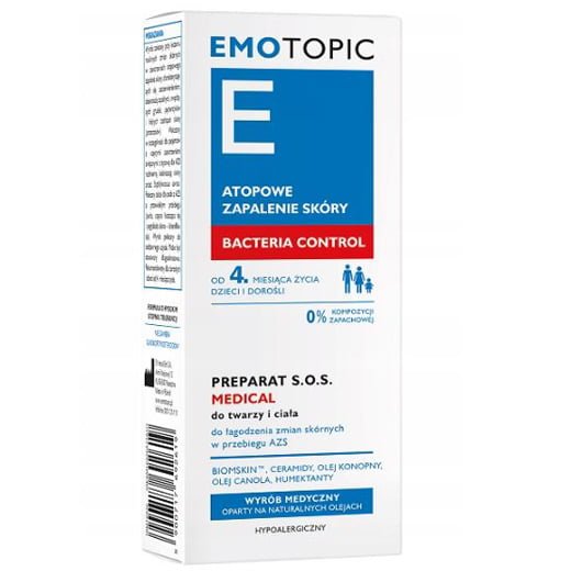 EMOTOPIC Bacteria Control Preparat SOS Medical do twarzy i ciała 30ml PIELĘGNACJA CIAŁA EMOTOPIC Bacteria Control Preparat SOS Medical do twarzy i ciała 30ml PIELĘGNACJA CIAŁA