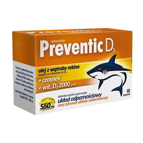 PREVENTIC D3 z olejem z wątroby rekina 60 kaps.