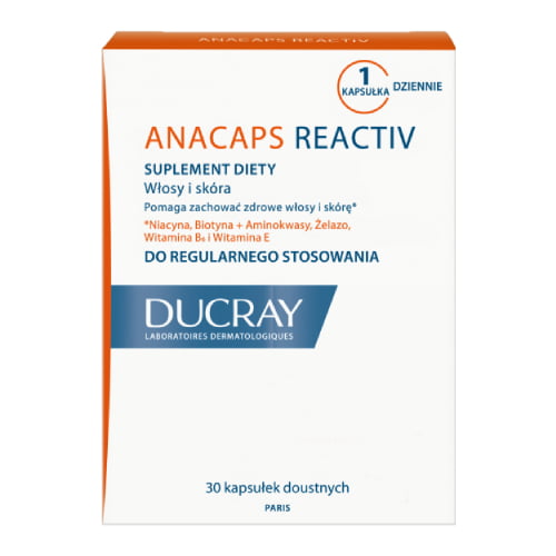 DUCRAY Anacaps Reactive Skóra i włosy 30 kapsułek DUCRAY
