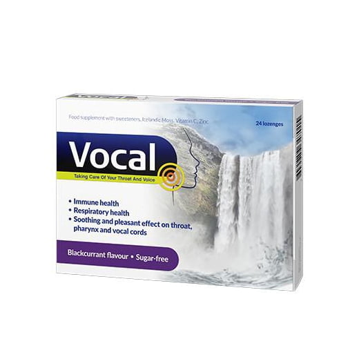 VOCAL Pastylki do ssania cynk porost islandzki i czarna porzeczka 24 sztuki