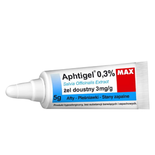 Aphtigel 0,3% MAX Żel doustny na afty i pleśniawki 5g