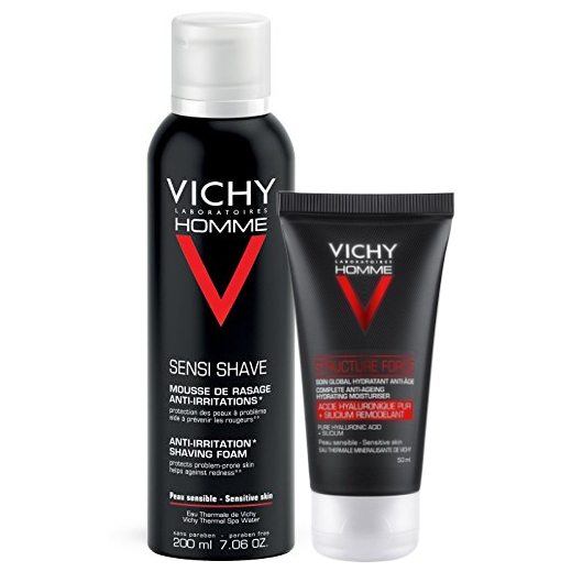 VICHY HOMME Zestaw – Pianka do golenia 200ml + Krem przeciwzmarszczkowy 50ml