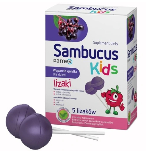 SAMBUCUS Kids Lizaki na gardło dla dzieci 5 sztuk