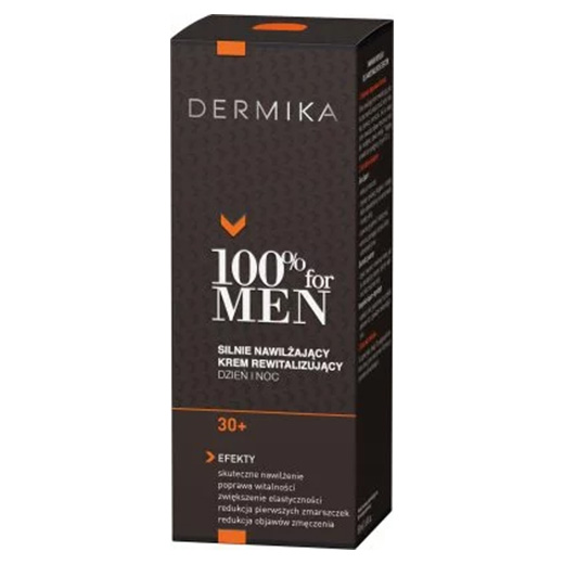 DERMIKA 100% For Men Silnie nawilżający krem rewitalizujący 30+ na dzień/na noc, 50ml Kremy do twarzy DERMIKA 100% For Men Silnie nawilżający krem rewitalizujący 30+ na dzień/na noc, 50ml