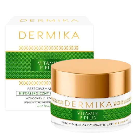DERMIKA Vitamin P Plus Przeciwzmarszczkowy krem półtłusty do ceru naczynkowej 50ml