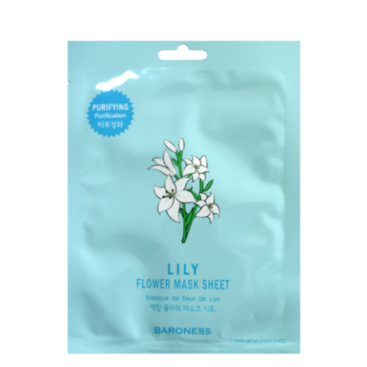 BARONESS Oczyszczająca maska w płachcie z ekstraktem z kwiatu lilii białej 21g