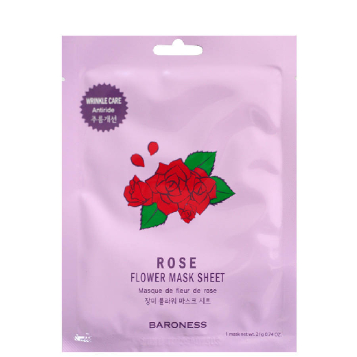 BARONESS Przeciwzmarszczkowa maska w płachcie z ekstraktem z kwiatu róży 21g