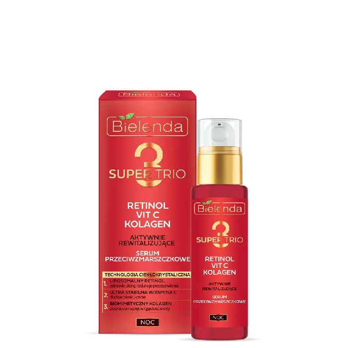 Bielenda Super Trio 50+ Zestaw: Ujędrniający krem przeciwzmarszkowy 50ml + Rewitalizujące serum na noc 30ml ZESTAWY Bielenda Super Trio 50+ Zestaw: Ujędrniający krem przeciwzmarszkowy 50ml + Rewitalizujące serum na noc 30ml ZESTAWY