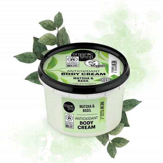 Organic Shop Antyoksydacyjny krem do ciała Matcha i Ekstrakt z Bazylii 250ml Balsamy do ciała Organic Shop Antyoksydacyjny krem do ciała Matcha i Ekstrakt z Bazylii 250ml Balsamy do ciała