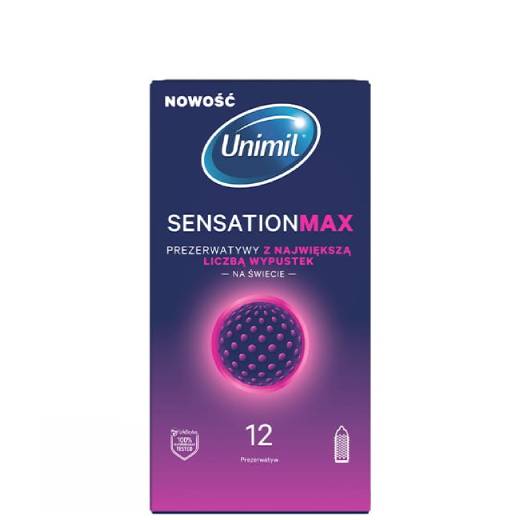 UNIMIL Sensation Max Prezerwatywy lateksowe z wypustkami 12 sztuk PREZERWATYWY UNIMIL Sensation Max Prezerwatywy lateksowe z wypustkami 12 sztuk